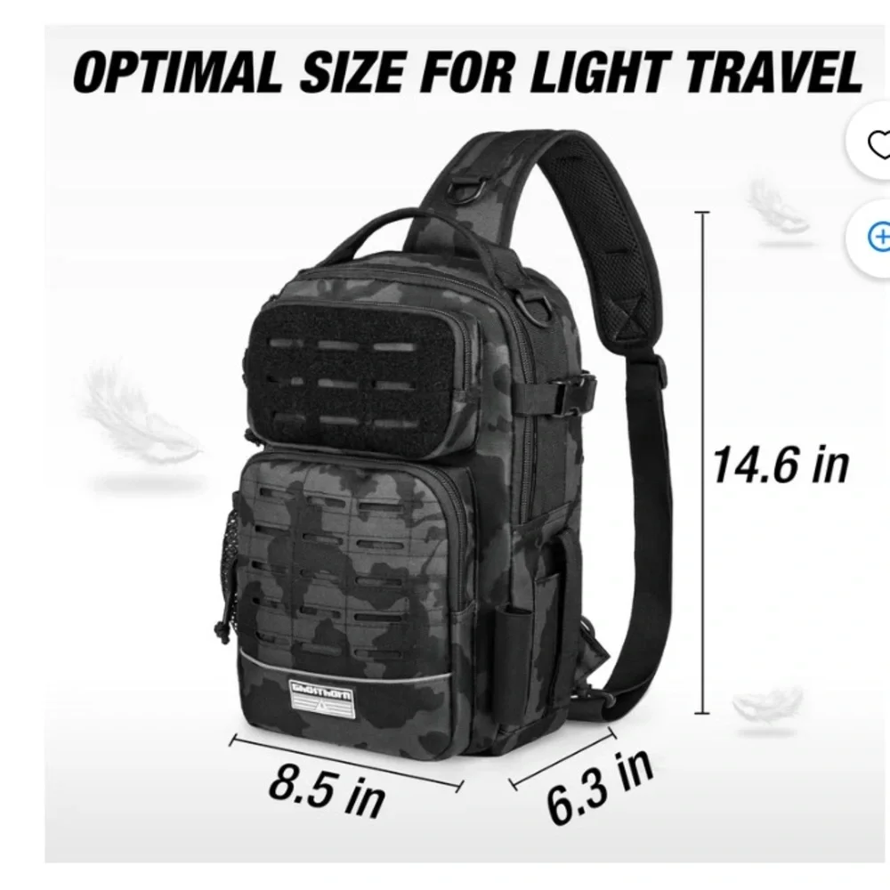 Ghosthorn New Black Camouflage Tactical Fishing Waterproof Lightweight Backpack